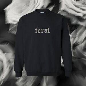 Feral Old English Embroidered Crewneck Sweater